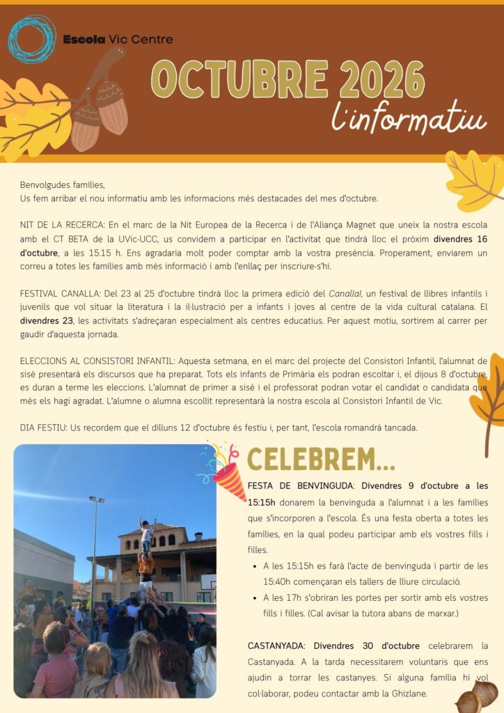 L'INFORMATIU D'OCTUBRE 2026